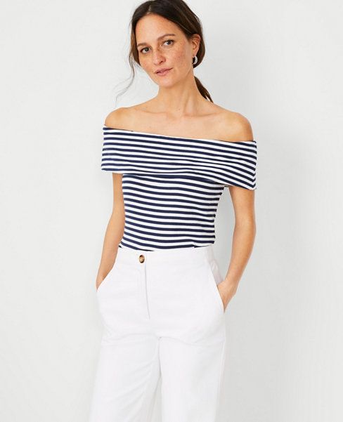 Striped Off The Shoulder Top | Ann Taylor (US)