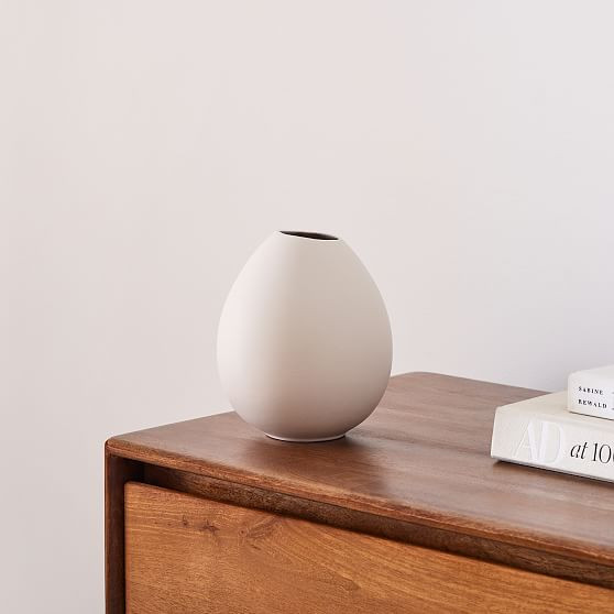 Organic Ceramic Collection, Bud Vase, White, Ceramic | West Elm (US)