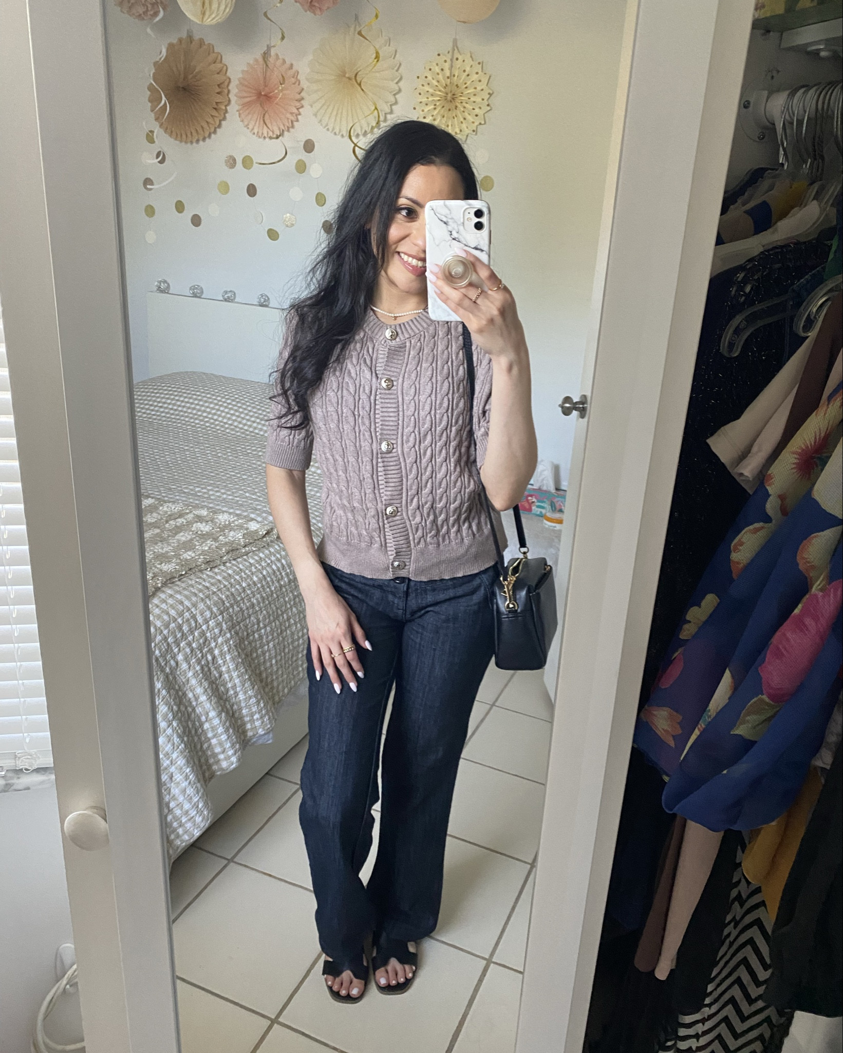 Sweater top: small (grey) // black sandals: size 6

#LTKPetite #LTKootd #LTKgrwm