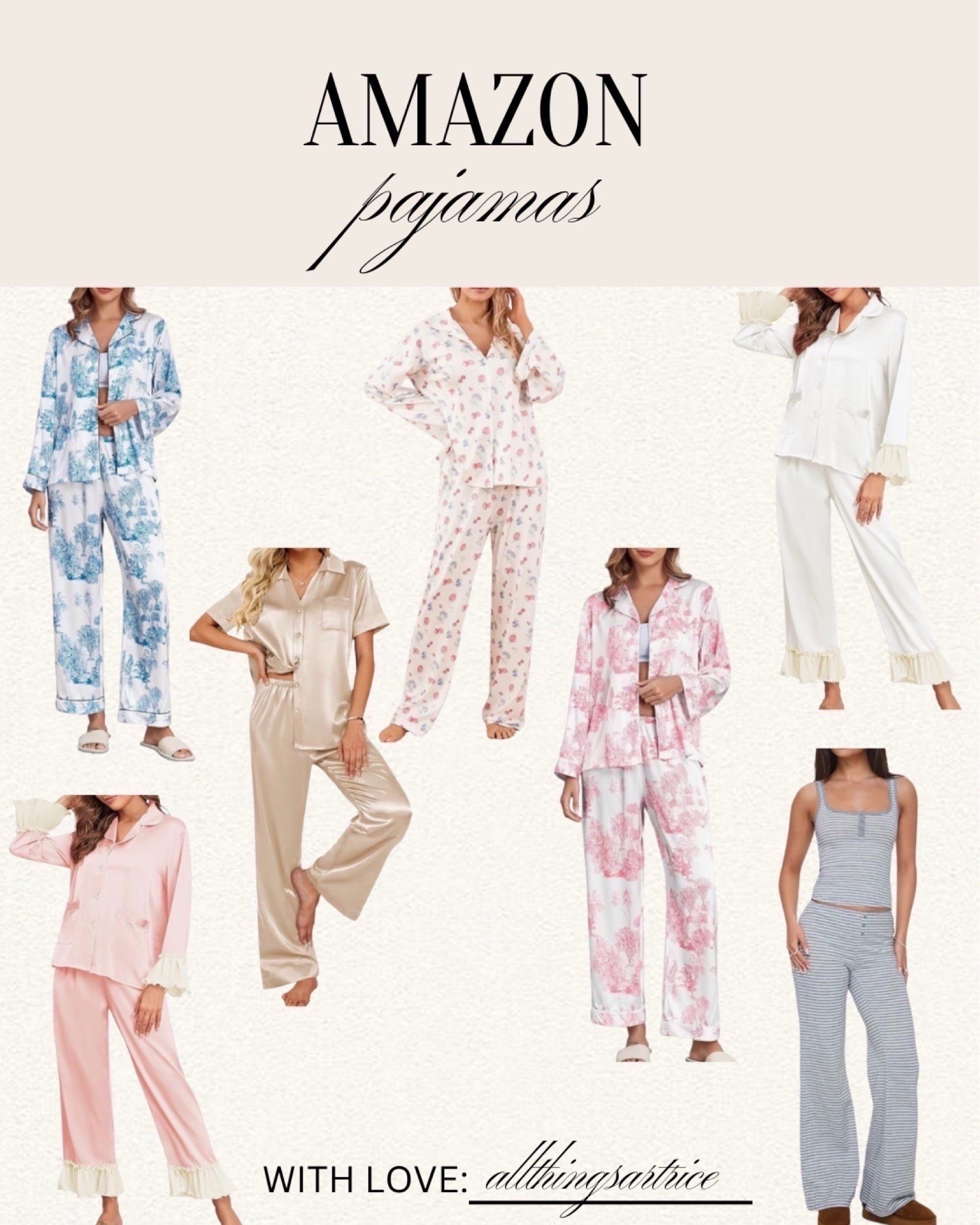 Amazon pajamas that are not only comfortable but a great price.



#Amazon #pajamas #sleepwear #women #dailyfinds #nightclothes #silk #sleepset #pink #blue #allthingsartrice 

#LTKStyleTip #liketkit #LTKFindsUnder50 #LTKFindsUnder100 #LTKPetite #LTKSaleAlert 


#LTKselfcare #LTKmomlife #LTKMothersDay