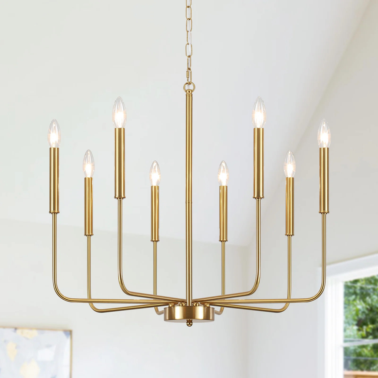 Gracie Oaks Lily-Louise 8-Light Classic / Traditional Chandelier Farmhouse Rustic Iron Candle Pen... | Wayfair North America