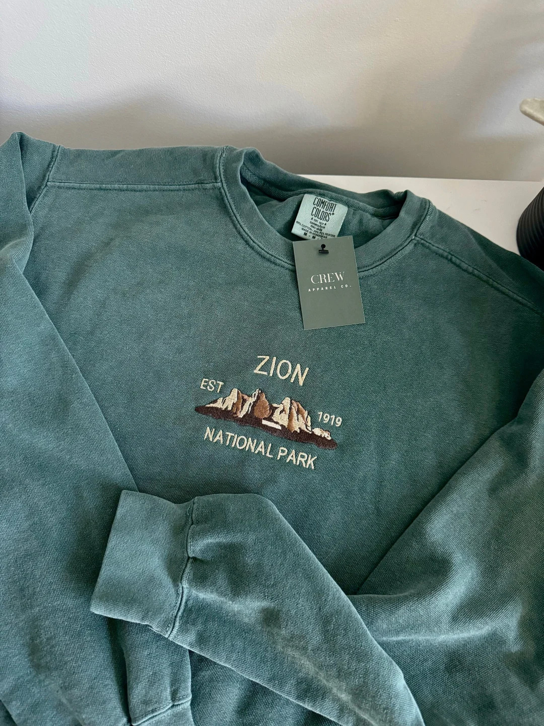 Zion National Park Embroidered Sweatshirt High Quality Crewneck Unisex Travel Embroidery National... | Etsy (US)