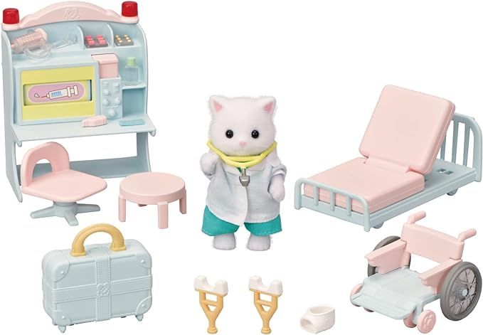 Calico Critters Village Doctor Starter Set, Dollhouse Playset with Figure and Accessories | Amazon (US)