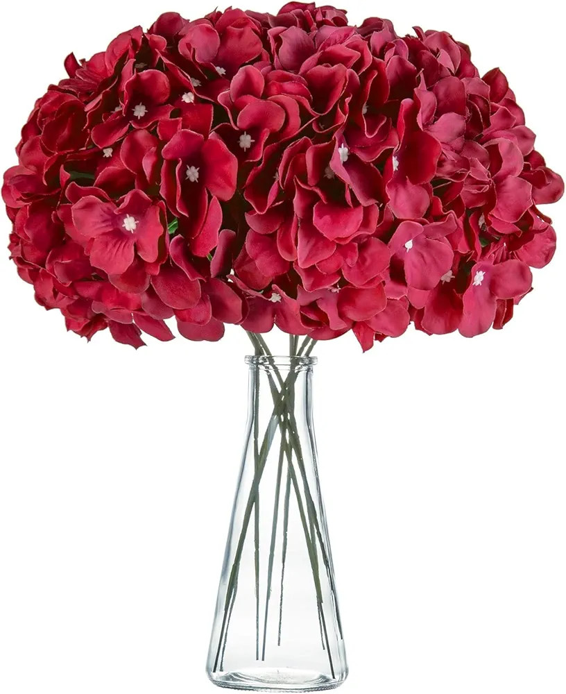 Hydrangea Silk Fake Flowers Heads with Stems, Artificial Flowers for Decoration Wedding Home Part... | Amazon (US)