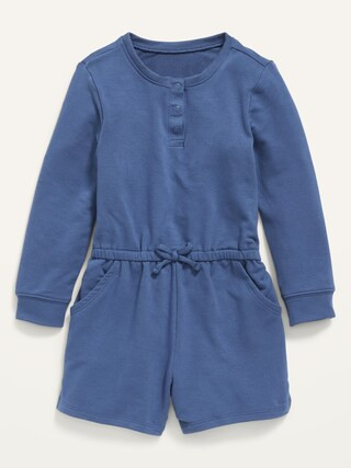 Long-Sleeve Henley Romper for Toddler Girls | Old Navy (US)