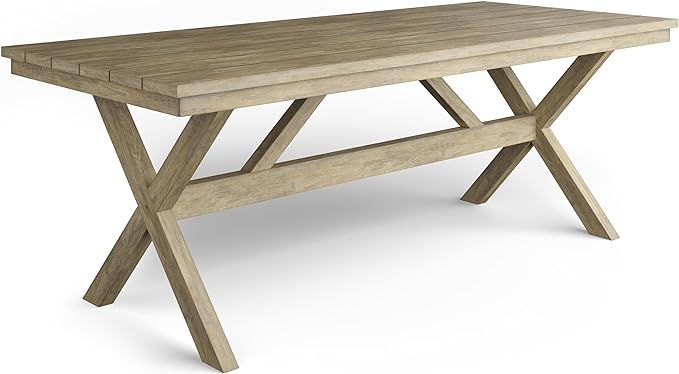 SIMPLIHOME Cypress 83 Inch Wide Farmhouse Outdoor Dining Table in Brushed Natural Acacia, For the... | Amazon (US)