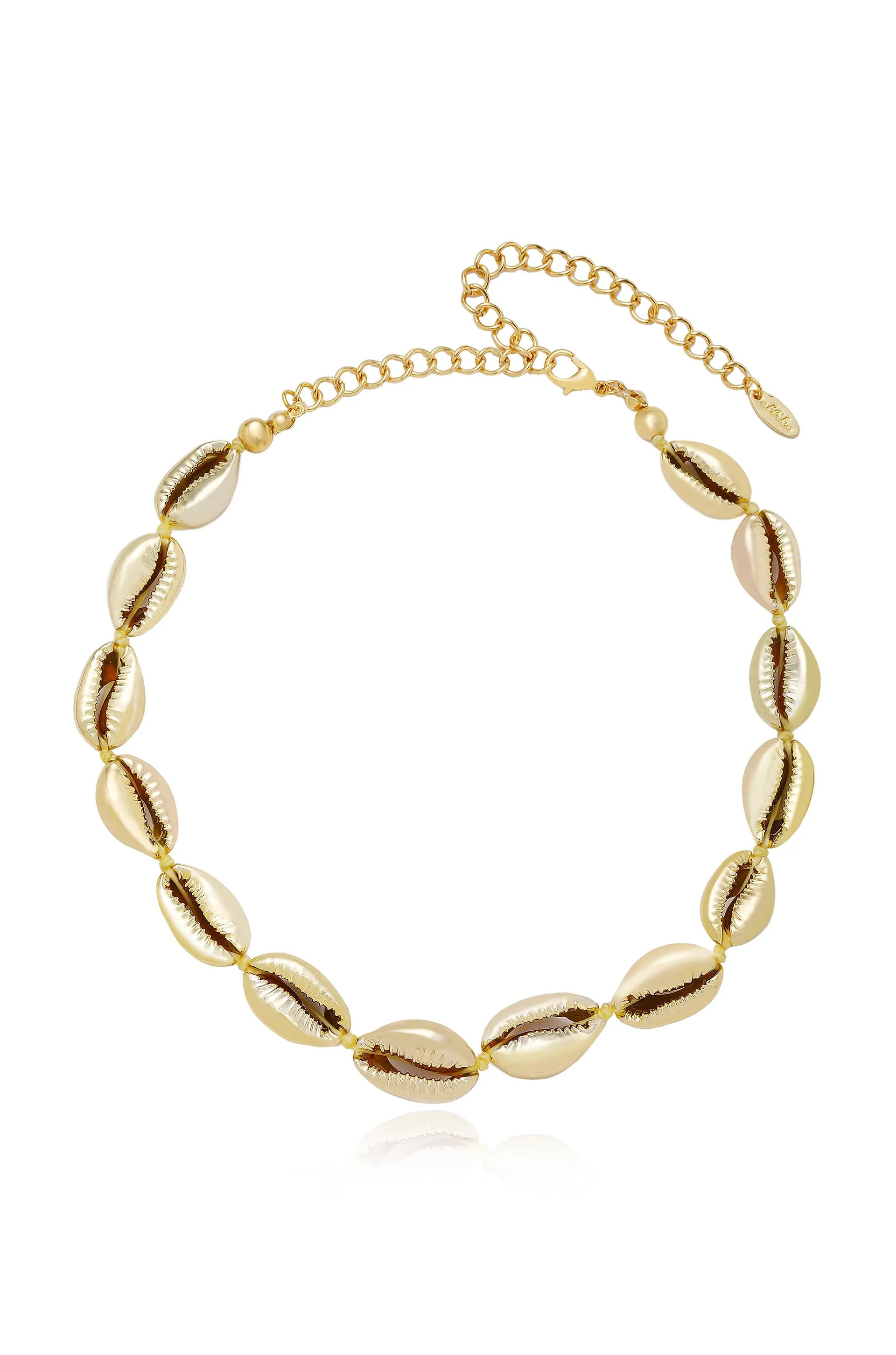 Ettika Jewelry | 18kt Gold Plated Cowrie Shell Necklace | Ettika