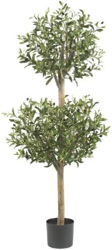 Amazon.com - Nearly Natural 5309 Olive Double Topiary Silk Tree, 4.5-Feet, Green - Artificial Tre... | Amazon (US)
