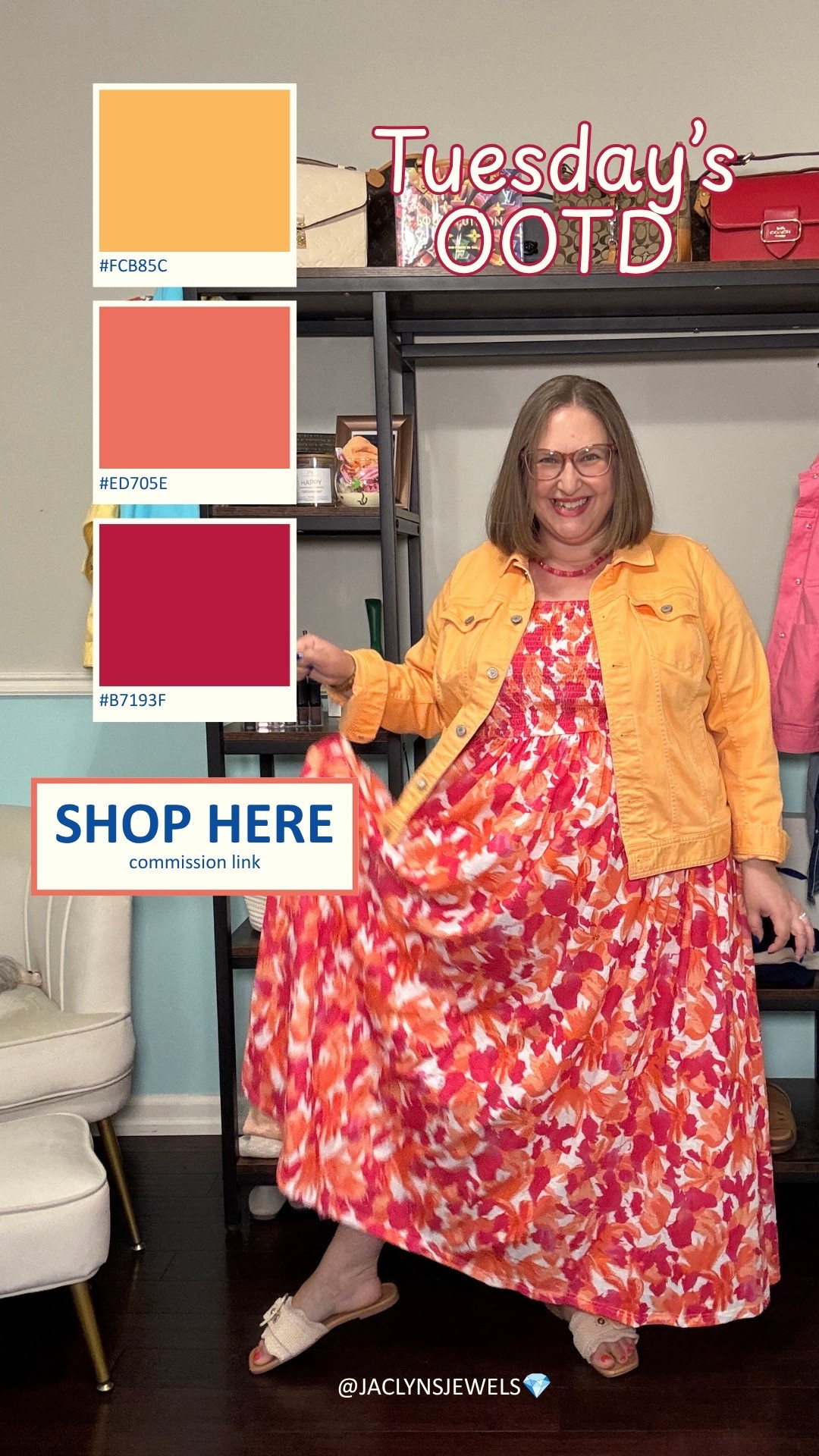 This dress isn’t perfectly spring, but the overall vibe is bright and splashy, so I’m good with it. 

Im 5’1” and it’s not too long on me — I’m able to wear flats with it. 

My sandals are last year from Target; I linked this year’s version. 

My jacket is not available in this color, but I linked the same style.

#LTKootd #LTKPlusSize #LTKPetite