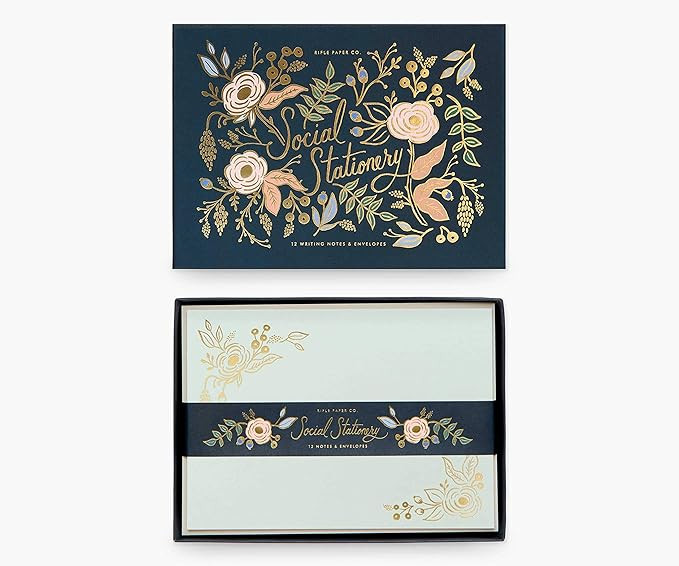 RIFLE PAPER CO. Colette Social Stationery Set, Our Social Stationery Sets Include 12 Cover-Weight... | Amazon (US)