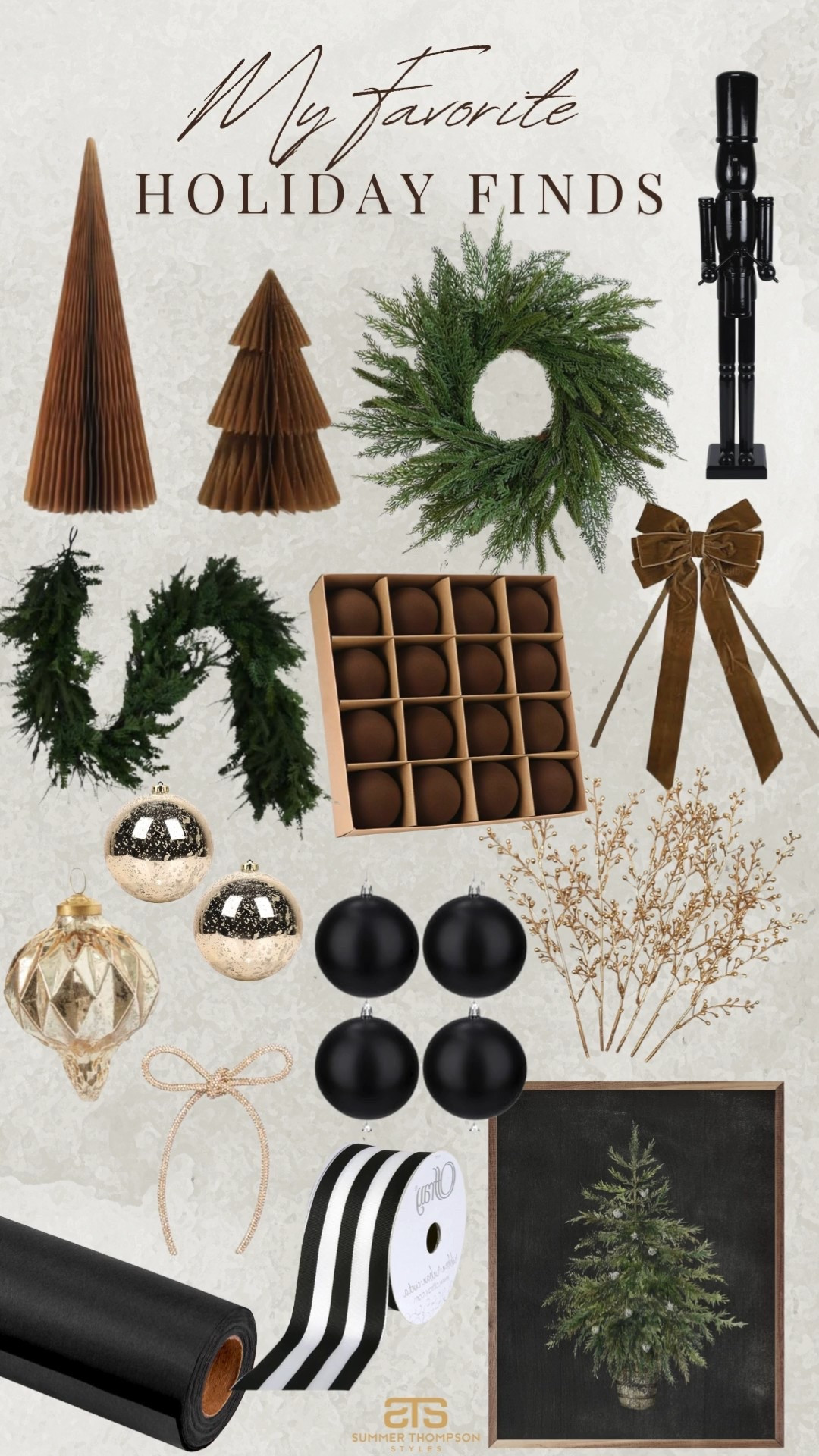 My favorite holiday finds that are chic and affordable! 

Paper trees. Wreaths. Nutcracker. Garland. Bows. Gold ornaments. Black ornaments. Tree picks. Wrapping paper. Ribbon. Holiday decor  

#LTKFindsUnder100 #LTKFindsUnder50 #LTKHoliday