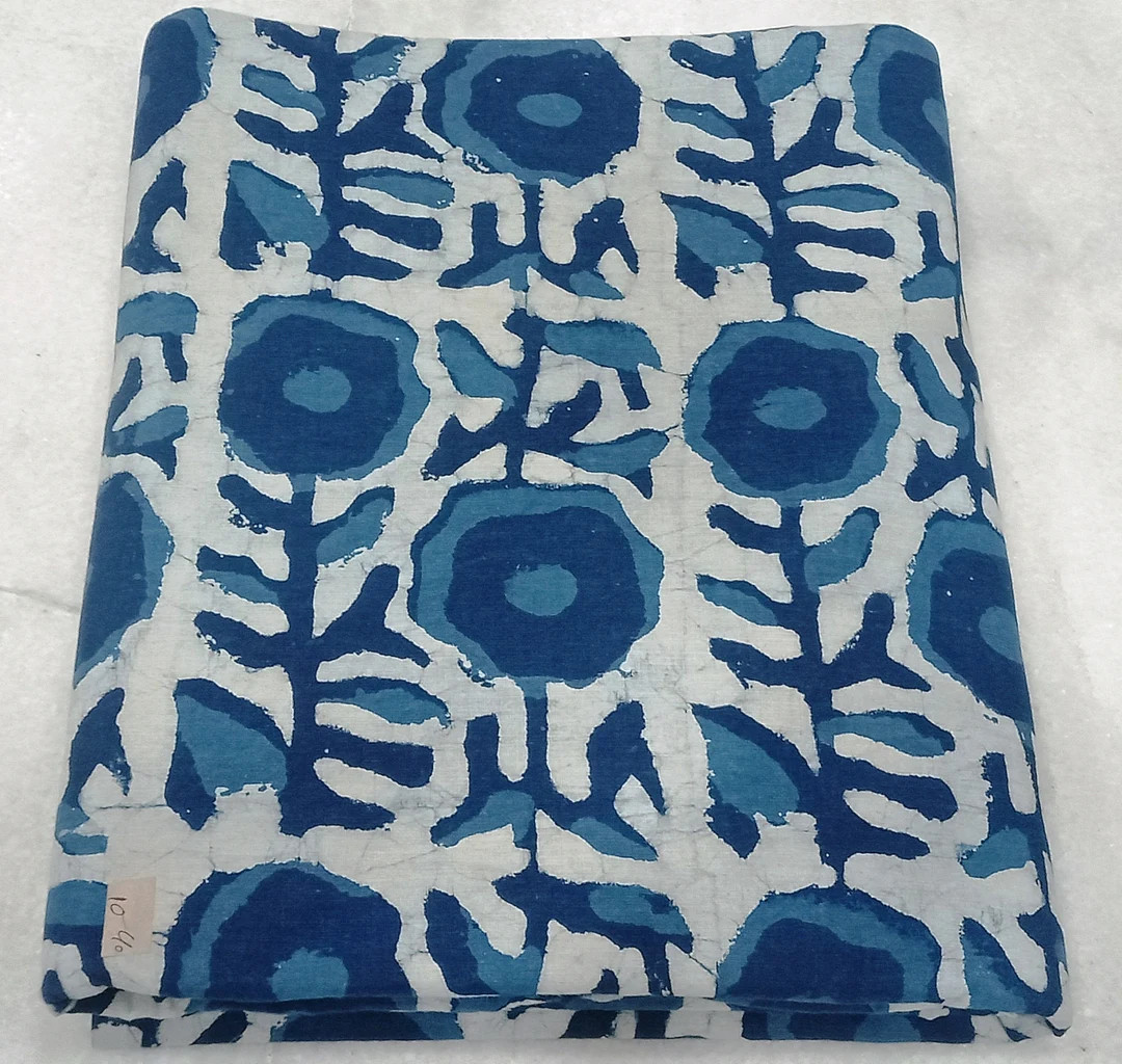 By the Yard Indigo Blue Block Print Floral Indian Fabric,dressmaking Fabric,quilting Fabric,fabri... | Etsy (US)