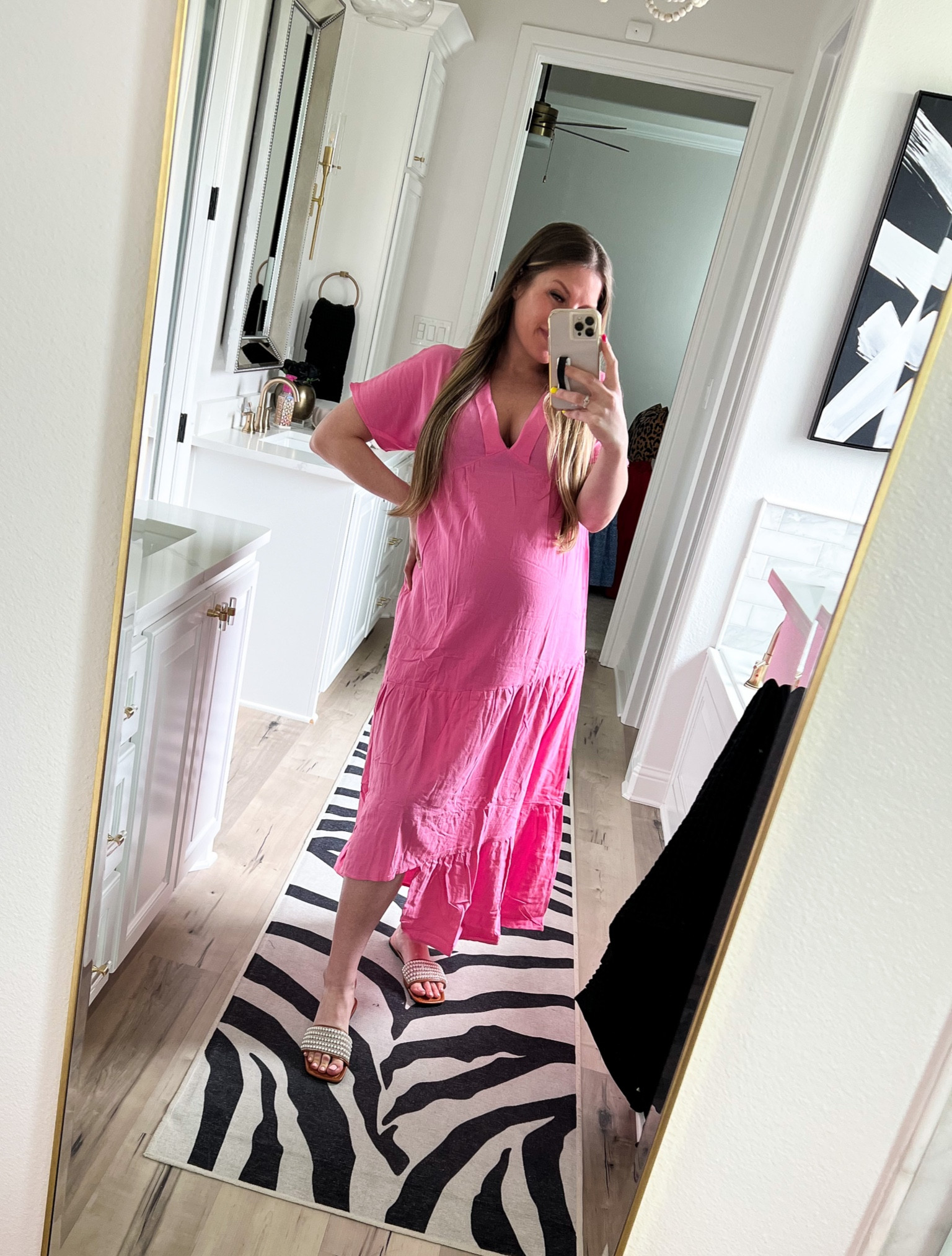 Pink asymmetrical dress perfect for pregnancy or postpartum wear! Dress is not maternity but still works well. Wearing a size medium! 

Dress, fashion, clothes, women’s, sandals, Pearl sandals, slides, shoes, summer outfit, spring fashion, bump style

#LTKbump #LTKstyletip #LTKbeauty