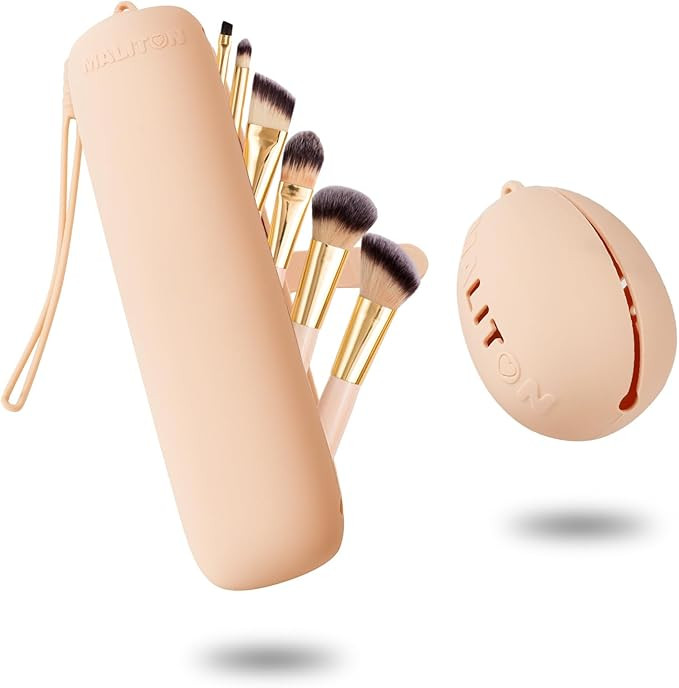 Silicone Travel Makeup Brush Holder- Maliton Makeup Brush Travel Case with Magnetic Closure Strap... | Amazon (CA)