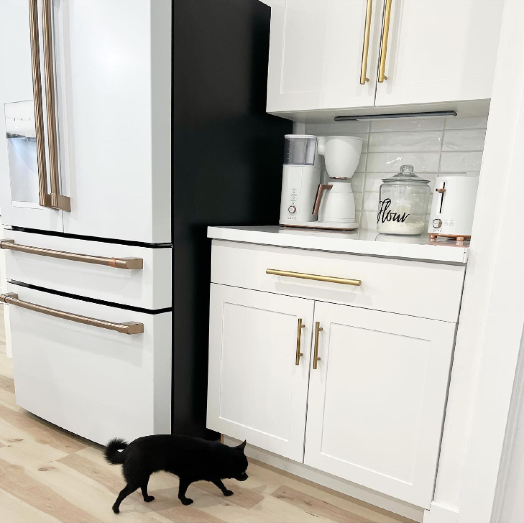 Shop our pervious house flip, DIY kitchen renovation. ☕️

🤍Canadians interested in this wall tile - we used “enigma Anatolia, artisan white, glossy ceramic wall tile.” From Home Depot Canada. (0.37”X11.81”)

🤍Also the counter top was HDG 6ft laminate countertop (cut down) in glossy white with ABS edge. (Also Home Depot Canada) We had this one split on both left and right of the fridge and a second split on both sides of where our gas cooktop was. 