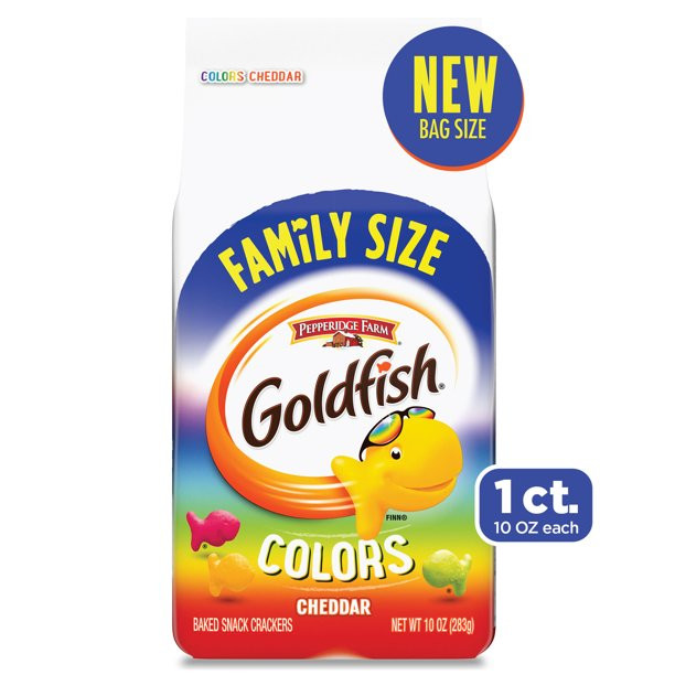 Goldfish Crackers, Colors Crackers, Family Size, 10 Oz Bag - Walmart.com | Walmart (US)