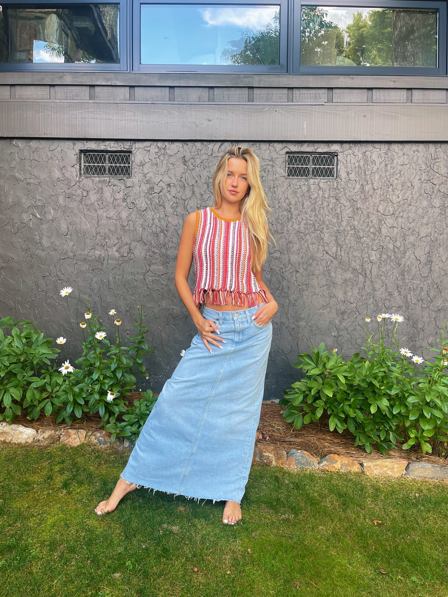 Denim Outfit Idea

Denim  denim skirt  maxi skirt  striped top  tank top  seasonal fashion  fall layers  MarlaFay

#LTKsalealert #LTKstyletip #LTKSeasonal