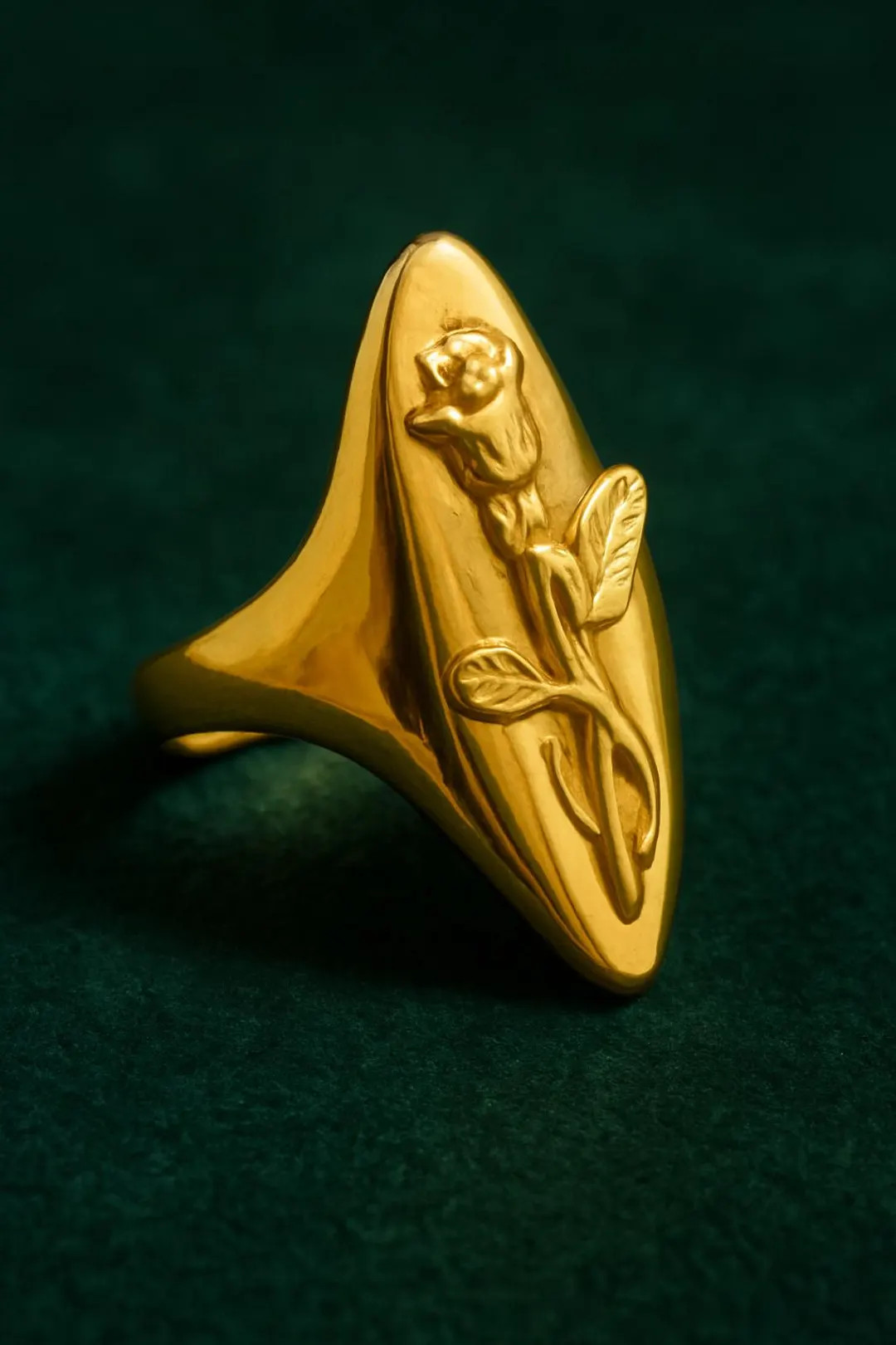 Gold rose statement ring | Etsy (US)