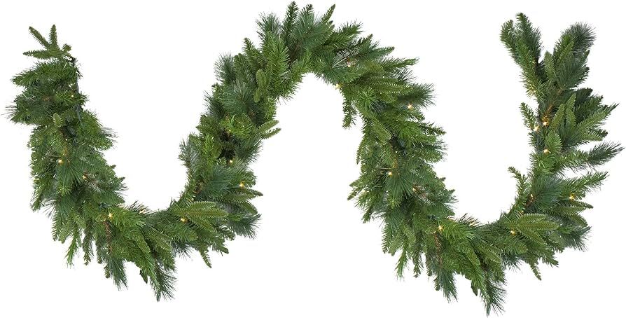 Real Touch™ Pre-Lit Mixed Rosemary Pine Artificial Christmas Garland - 9' x 14" - Warm White LE... | Amazon (US)