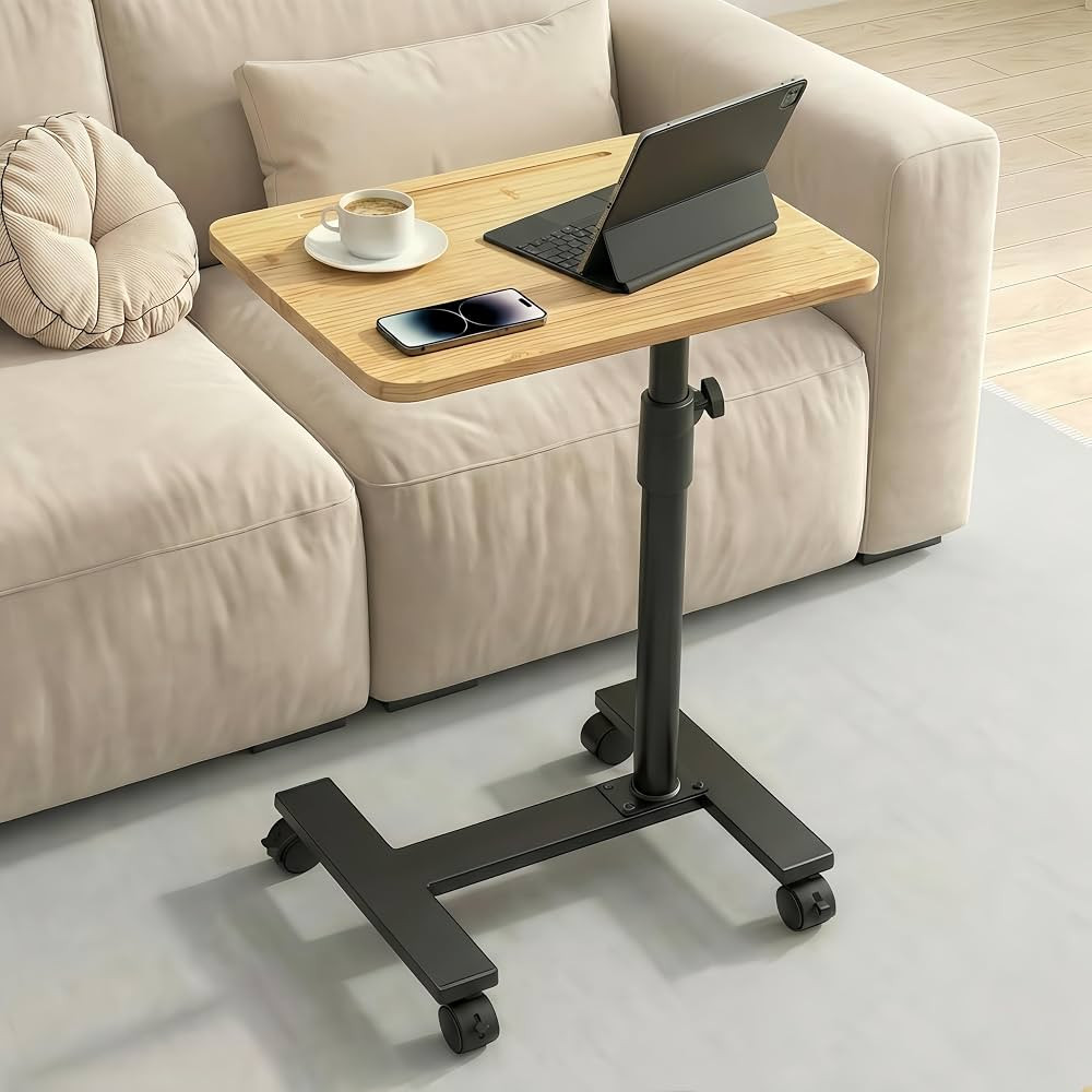 C Shaped TV Tray Table, 360\u00b0 Swivel Adjustable Height Sofa Side Stand End for Couch, Living ... | Amazon (CA)