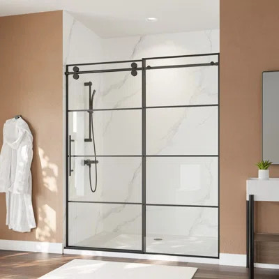 56-60" W x 72" H Sliding Shower Door, Glass Door with 5/16" (8mm) Clear SGCC& ANSI Tempered Glass, Stainless Steel Hardware, Noiseless Shatterproof Sh | Wayfair North America