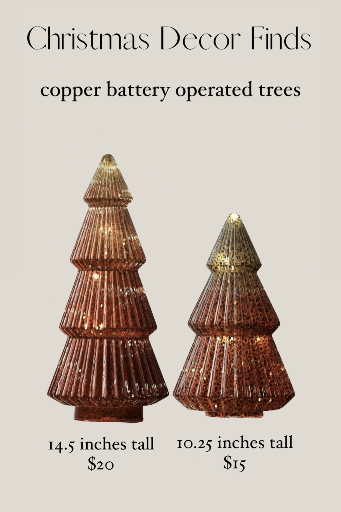 Copper Lit Glass Trees 

#LTKSeasonal #LTKhome #LTKHoliday