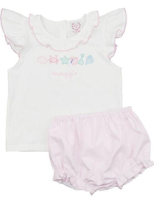 Pink Mini Stripe Beach Diaper Set - Shipping Mid-May | Cecil and Lou