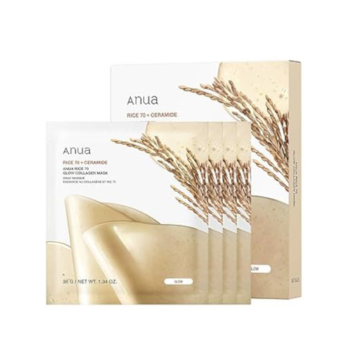 ANUA - Rice 70 Glow Collagen Mask - 4pcs | Stylevana