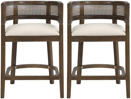 Merax Modern Rattan Bar Stools Set of 2, Counter Height Bar Stools, Modern Kitchen Island Chairs,... | Amazon (CA)