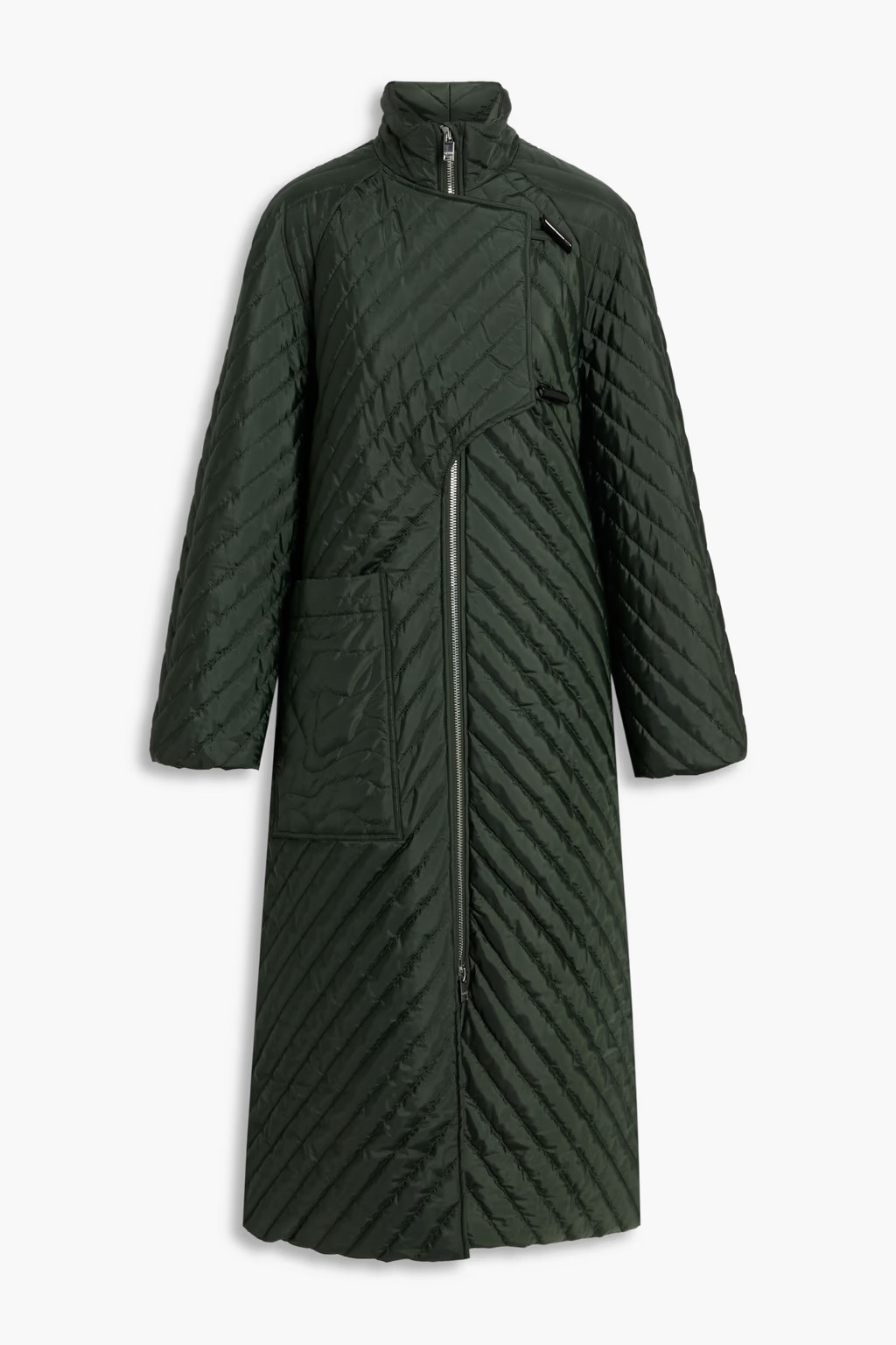 Asymmetric quilted recycled shell jacket | The Outnet (US and CA)