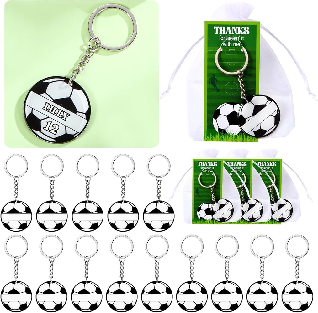 30 Sets Sport Team Party Favors Acrylic DIY Name Keychains Soccer Softball Baseball Keychain Gift... | Amazon (US)