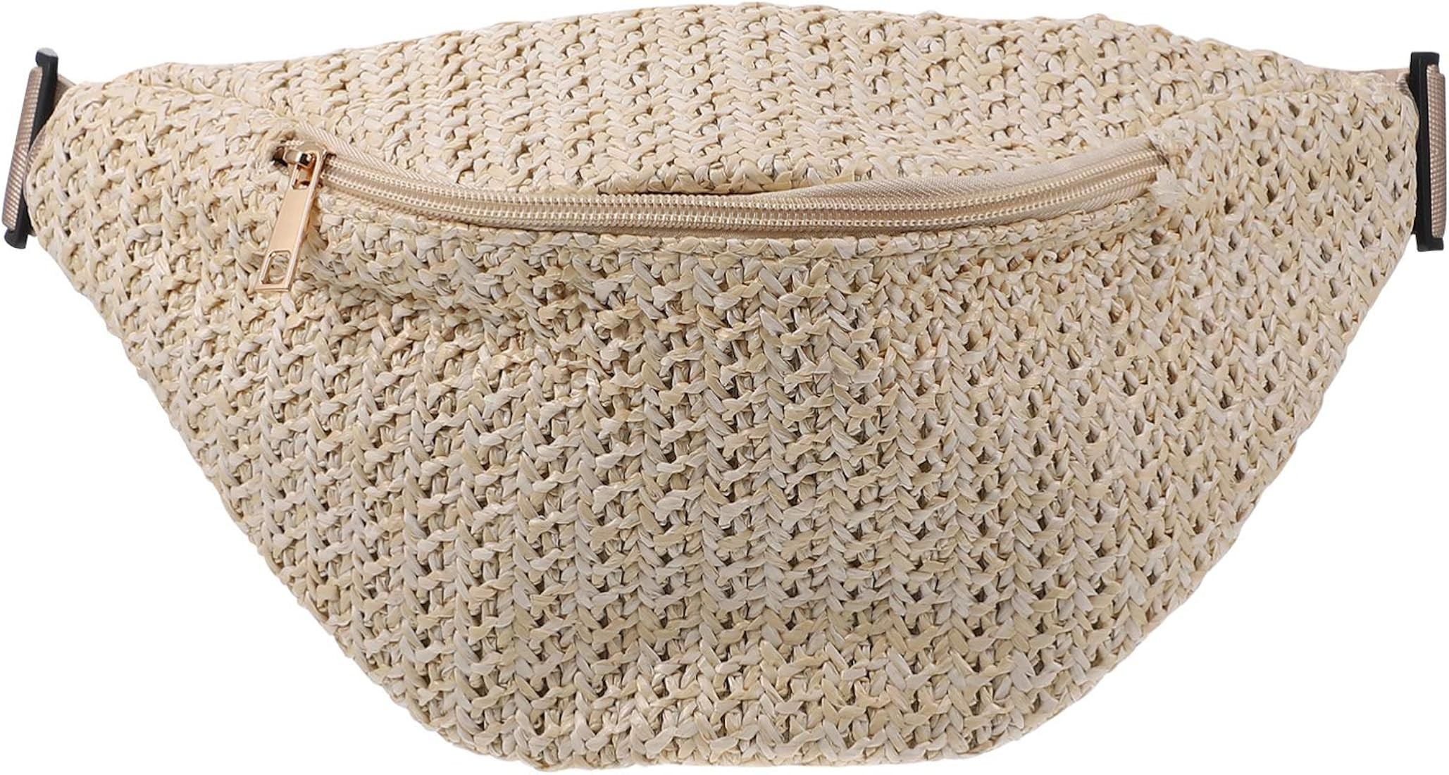 VALICLUD 1pc Summer Waist Bag Imitation Straw Woven Bag Chest Pouch Cross- body Bag | Amazon (US)