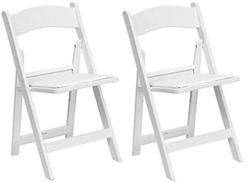 TentandTable White Resin Folding Chairs - Set of 2 Lightweight Stackable Chairs with Padded Seats - Durable 1000LB Capacity - Comfortable Indoor/Outdoor Event Chairs for Weddings, Parties, and More | Amazon (US)