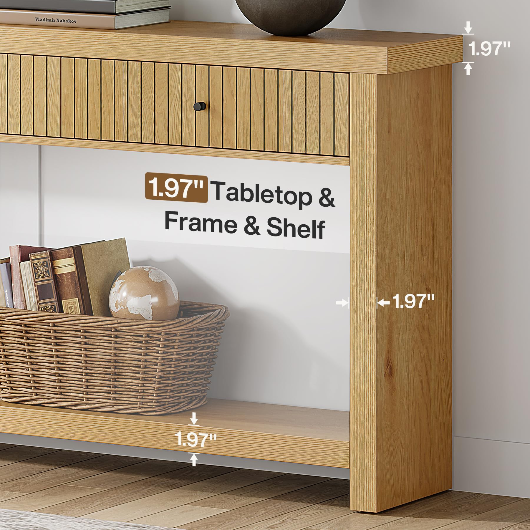 Wood Console Table, Long Sofa Table with 3 Drawers, 70.9 inch Entryway Table Oak Hallway with Ope... | Amazon (US)