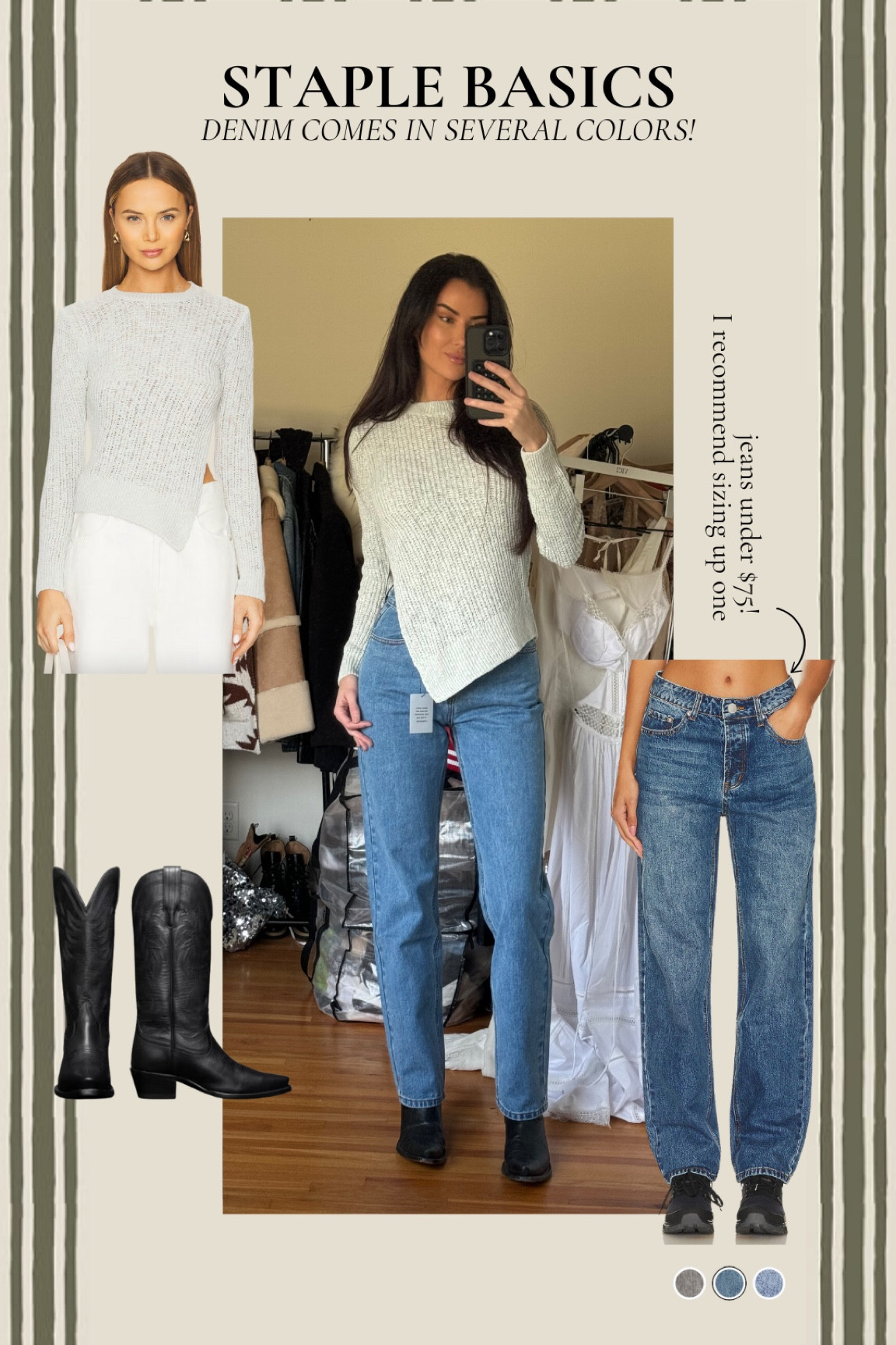 Closet staple favorites! Denim is under $75, I recommend sizing up! 

#LTKStyleTip #LTKFindsUnder100
