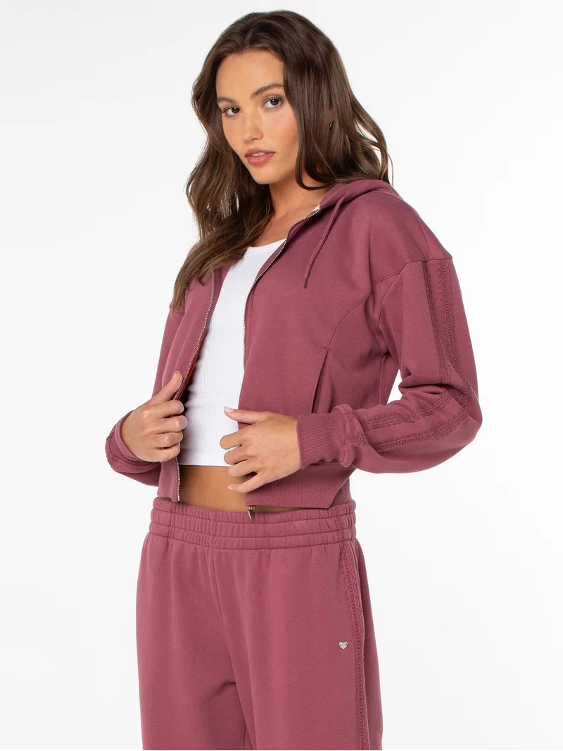 Celebrity Pink Women's and Women's Plus Zip Front Fleece Hoodie Sweatshirt, Sizes XS-4X | Walmart (US)
