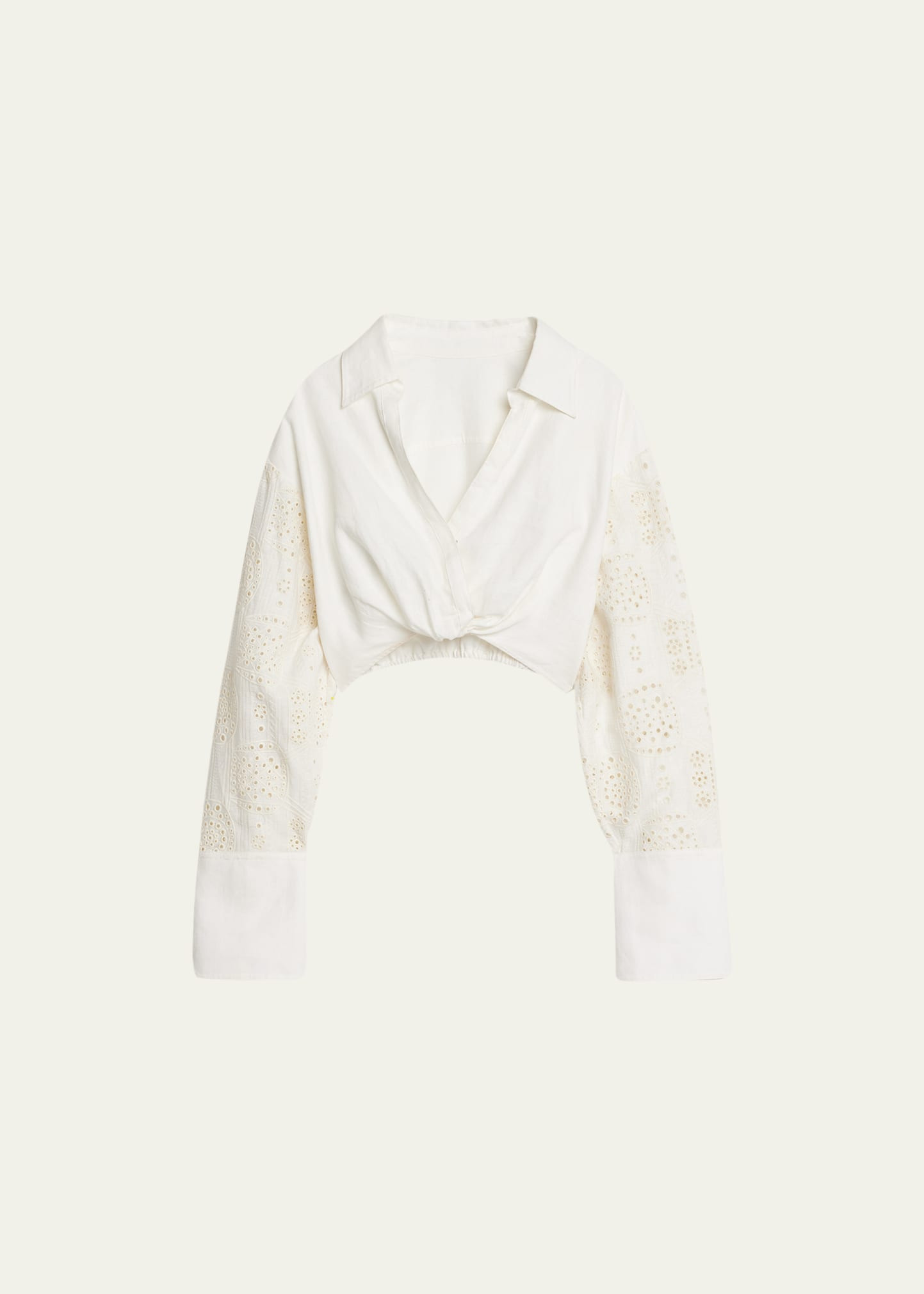 Mason Linen Eyelet Long-Sleeve Top | Bergdorf Goodman