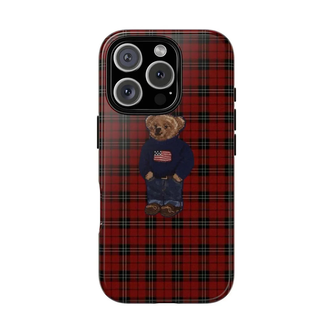 Plaid Ralph Lauren Bear iPhone Case - Etsy | Etsy (US)