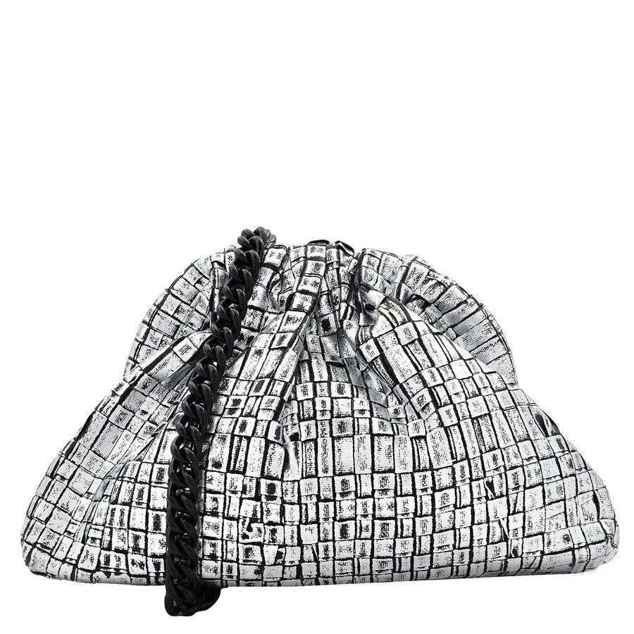 Ribbon Laminated Silver Mini Game Clutch | Jomashop.com & JomaDeals.com