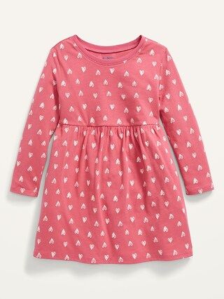 Long-Sleeve Fit & Flare Printed Dress for Toddler Girls | Old Navy (US)