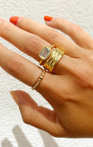 LUV AJ Ridged Band Ring ~ Gold | Show Me Your Mumu