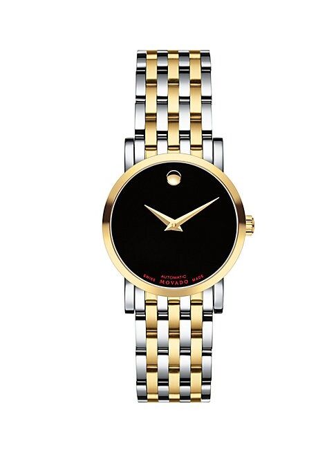 Movado Women's Two-Tone Stainless Steel Watch - Black | Saks Fifth Avenue