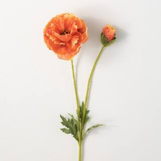SULLIVANS 27 in. Cosmic Orange Artificial Poppy with Bud GA1578 OR - The Home Depot | The Home Depot