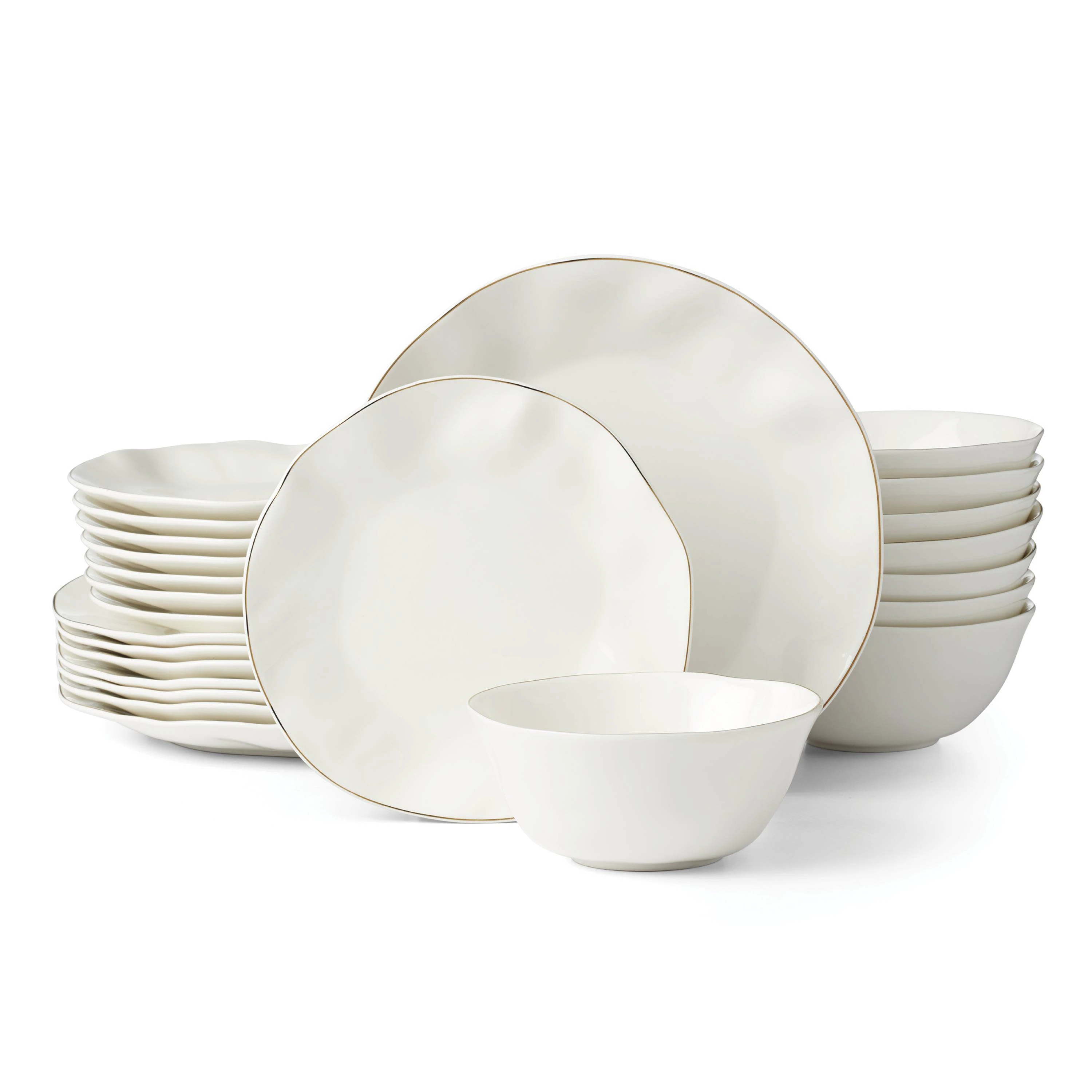 Blue Bay White 24-Piece Dinnerware Set White | Bed Bath & Beyond
