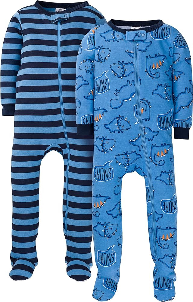 Gerber Baby-Boys 2-Pack Footed Pajamas | Amazon (US)