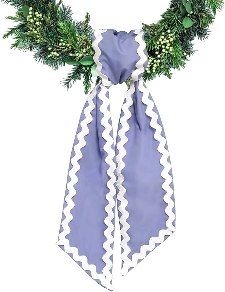 Wreath Sash for Front Door Light Blue Cotton Wreaths Satin Sash Burlap Garland Ribbon Accessories... | Amazon (US)