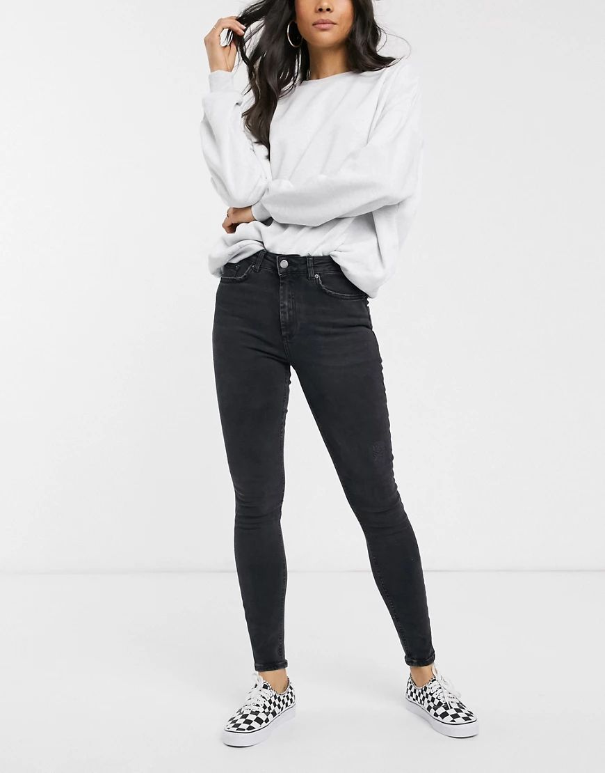 Pieces Delly high waisted black skinny jeans | ASOS (Global)