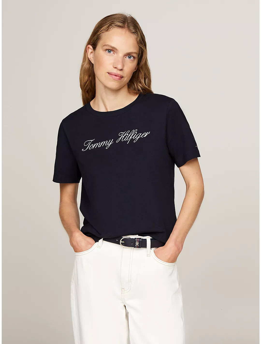 Embroidered Script Logo T-Shirt | Tommy Hilfiger | Tommy Hilfiger (US)