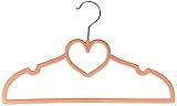 Uniware Flocked Suede Velvet Cloth Hanger, Heart Shaped, Grooved Bar, Non Slip (Set of 6, Light Pink | Amazon (US)
