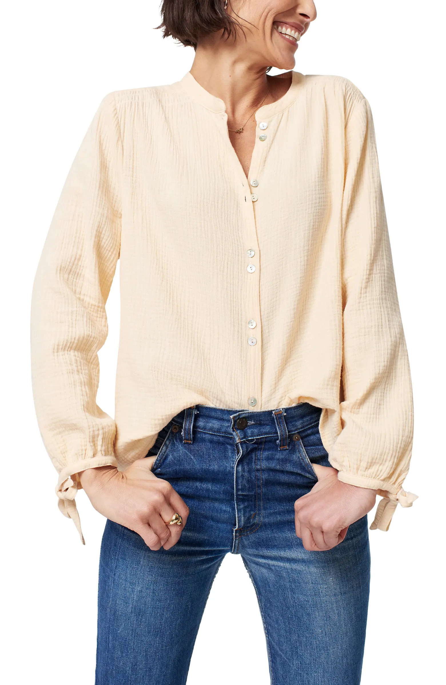 Faherty Everleigh Dream Organic Cotton Gauze Shirt | Nordstrom | Nordstrom